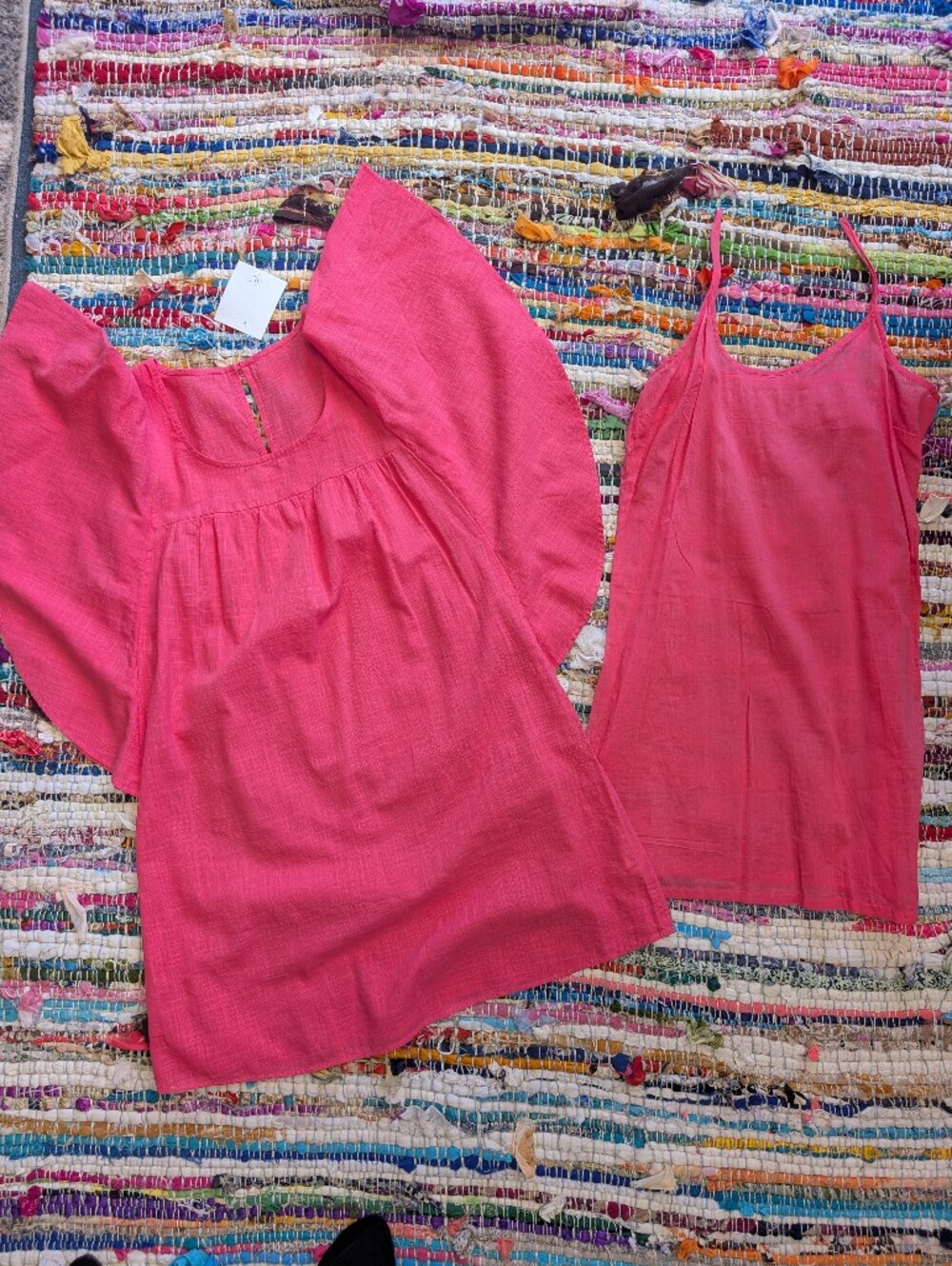 Pink Mini Dress with Flutter Sleeves
